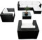 Garten Ecksofa Loungemöbel XXL erweiterbar - Lounge Rattan Eckset XXL - schwarz - Gartenmöbel Lounge Ecke Sitzgruppe Garnitur - Gartenlounge Set inkl. Lounge Sessel + Ecke + Hocker + Tisch + Kissen