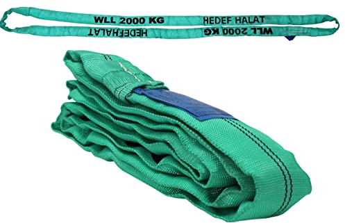 Rundschlinge 2000kg Tragkraft, 4m Umfang, endlos mit Polyesterkern, Hebegurt Hebeband, Grün
