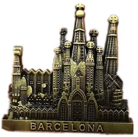 Barcelona Spain Fridge Magnet World City 3D Metal Strong Souvenir Tourist Gift Chinese Magnet Hand Made Craft Creative Home and Kitchen Decoration Magnetic Sticker (Barcelona)