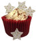 Kuchendekoration, vorgeschnitten, essbares Oblatenpapier, goldfarbene Sterne, ideal für Weihnachten, Cupcakes oder Tischdekorationen, 50 Stück