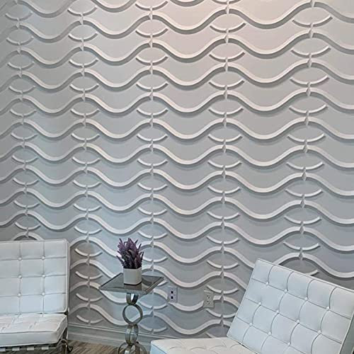 Art3d Decorative 3D Wall Panels in Modern Wall Design, 19.7x19.7 Matt White (12 Pack)