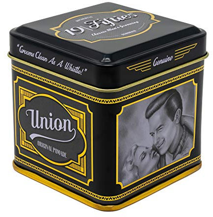 Union Original Pomade für Herren, ca. 125 ml, schöne Crafted Tin, für den ganzen Tag feste Aufbewahrung, leicht zu waschen mit Wasser, hochglänzend und fantastisch, ideal zum Greifen und Definieren