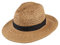 Sommerhut „Manado“ aus Papierstroh | Eleganter Sonnenhut für Damen & Herren | Luftiger Hut mit Mustergeflecht | Leichter Strandhut mit schwarzem Hutband (DE/NL/SE/PL, Alphanumerisch, L, XL, Natur)