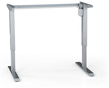 STIER Elektrisch höhenverstellbares Tischgestell für 160x80 cm Tischplatte, Schreibtischgestell stufenlos verstellbar, Tischbeine silber, Gestell für Stehschreibtisch