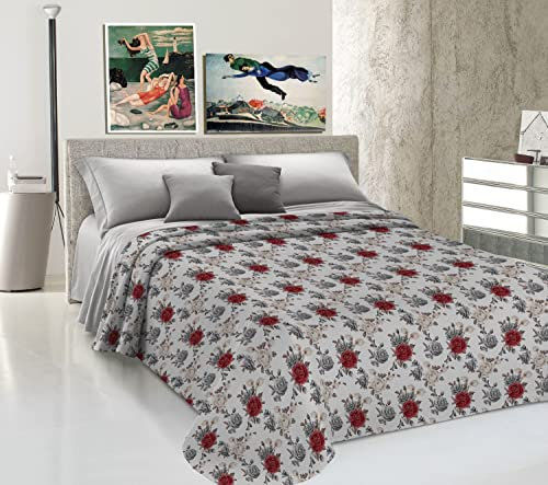 Dalila Casa Copriletto Copritutto Piquet Rosa Grande (Grigio, Mis. 1 Piazza)