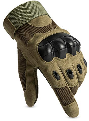 HUNTVP Militar Guantes Pantalla Táctil Tactico Moto Bicicleta para Deportes al Aire Libre Ciclismo Acampada Escalada, Dedo Completo - Verde M