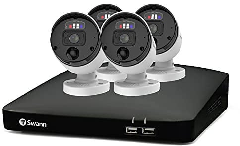 Swann Professional NVR Security System with 2TB HDD, 4K UHD, 4 Camera 8 Channel, Wired Surveillance CCTV, Outdoor Indoor, PoE, Colour Night Vision, Heat Motion Sensing, Smart Video Analytics, 889904