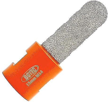 BGTEC Broca de dedo de Diamante 15 mm Rosca M14 Broca de fresado de Diamante Agrandar y dar forma Agujeros Existentes de bisel Redondo para Baldosas Piedra Porcelana Cerámica dura Mármol Granito