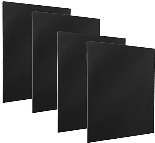 DRERIO 4 Hojas Láminas de Acrílico Negro,Hojas 3 mm Plexiglás de Plástico ABS,Para Reemplazo de Marco de Fotos, Pintura, Manualidades, 30 x 20 cm