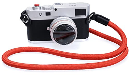 Hargedis Camera Shoulder Strap, Climbing Rope, DSLR & Mirrorless Camera Neck Strap, Lens Cap Keeper, Red