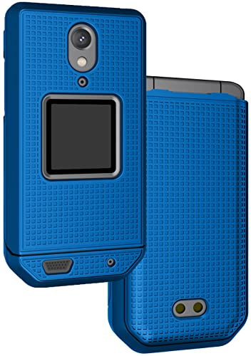 Nakedcellphone Case for CAT S22 Flip Phone, Slim Hard Shell Protector Cover - Cobalt Blue