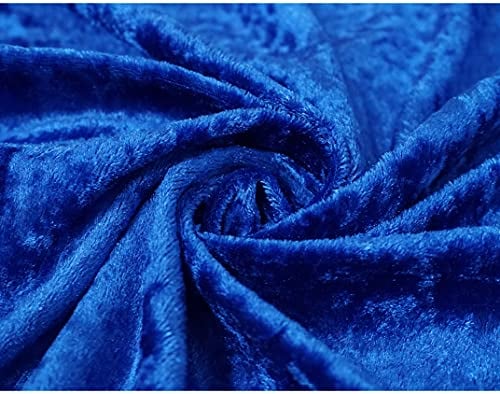 Shiny Crushed Velvet Fabric Premium Quality Velour Stretch Fancy Prom Dress Material Soft Furnishing 59 Extra Wide (Sold by The Metre) (Royal Blue)