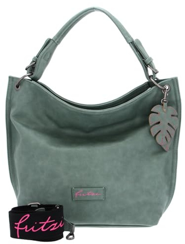 Fritzi01 Hoja Hobo Schultertasche Damen Lederimitat 11 L mehrere Farben | Reißverschluss, abnehmbarer verstellbarer Schultergurt – ideal für Alltag, Arbeit, Shopping und Freizeit