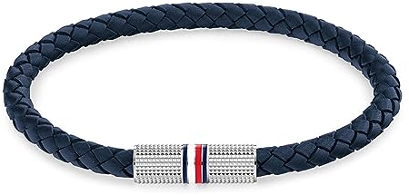 Tommy Hilfiger Jewelry Geflochtenes Lederarmband für Herren Marineblaue Farbe - 2790460