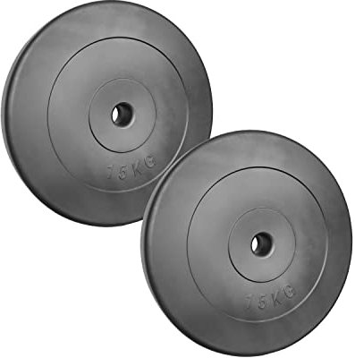 POWER-XTREME Hantelscheibe | Gewichtsscheibe | 30/31 mm | Sand-Beton-Füllung | Kunststoff (2x15kg)