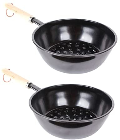 EdirFtra Holzkohle brennende Feuerstelle, sicherer Holzgriff BBQ Grill Werkzeuge, Holzkohle Korb Topf, tragbarer Outdoor Camping Grill Holzkohle Feuertopf