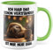 Faultier Tasse Ist mir Egal Geschenk Humor Kaffeetasse mit lustigen Spruch Büro Kaffeebecher Kollegin Geschenkidee Optimisten Teetasse (Weiß & Grün)