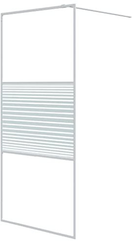 Paroi de douche Blanc 90x195 cm Verre ESG transparent