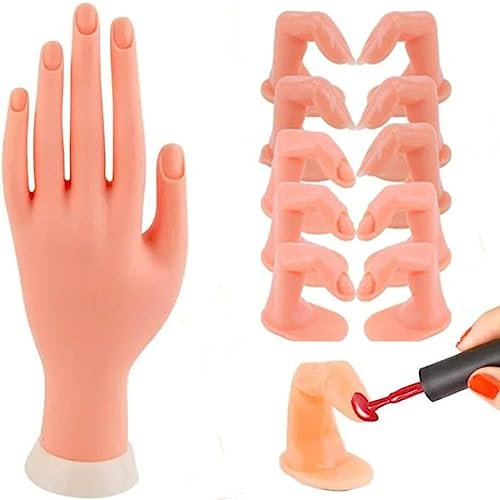 BredaLee Practice Finger,Flexible Hand For Nail Art Training, Nail Enhancement Tools, 1-Piece Set, Plastic Fake Fingers, Apprentice Model -10 Piece