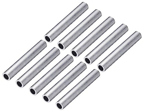 sourcing map 10 Pcs Non Insulated Butt Connectors 6mm Aluminium Wire Connector for Electrical Wire Crimp Ferrule Terminals