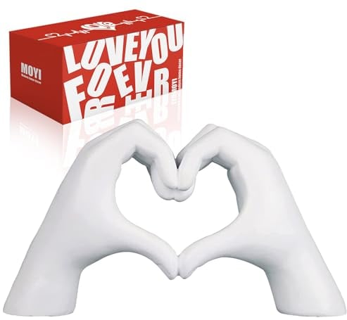 Weiße Dekoration für Wohnzimmer, Schlafzimmer, Bücherregal, Kaffeetisch, niedliche Liebesfinger-Statuen, moderne Akzente, ästhetische Raumzubehör, Krimskrams, Heimdekoration für Regale