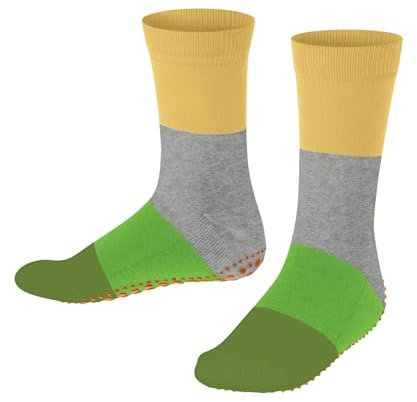 FALKE Unisex Kinder Summer K HP Baumwolle Rutschhemmende Noppen 1 Paar Hausschuh-Socken, Gelb (Banana 1410), 39/42