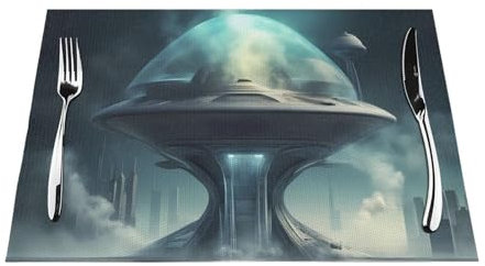 YYHWHJDE Alien Smoke PVC gewebtes Tischset – hitzebeständig, farbecht, rutschfest und leicht zu reinigen