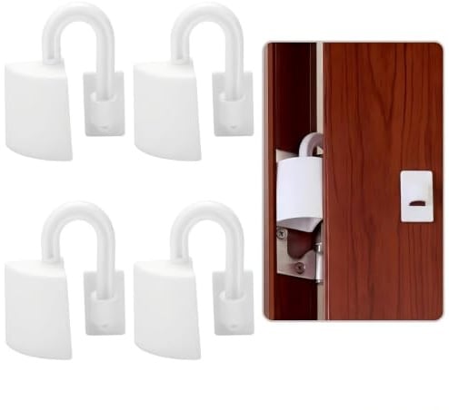 4PCS Door Safety Stopper, Regulateable Door Security Bar, Pp Door Hinge Pinch Baby Pinch Guard, Sliding Door Security Bar for Doors with Seam Larger Than 9mm