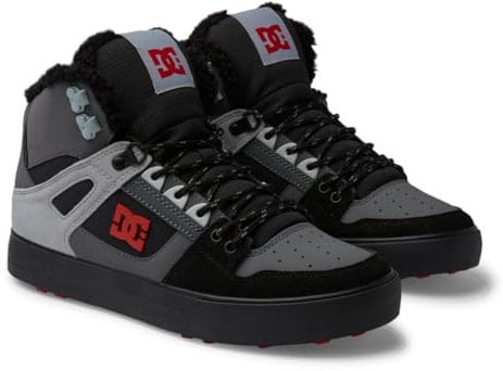 DC Shoes Herren Pure High-Top Sneaker, Grey/Black/Red, 45 EU