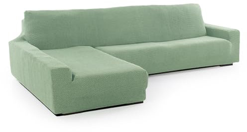FAVERTI® Funda Super Elástica Chaise Longue Brazo Largo Izquierdo (Visto de Frente) | Modelo NOVELE | Turquesa | Protector de Calidad de Tejido Jacquard Tacto algodón