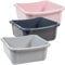 SUSTANIA WaschschuÌˆssel Wanne 3er Set - SpuÌˆlschuÌˆssel, 12 Liter eckig Spülschüsseln aus Stabilem Kunststoff, Spülwanne, Made in EU (pastell rosa, grau, dunkelgrau)