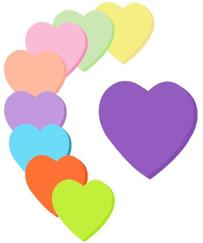 Farbige Haftnotizen, 9 Farben Sticky Notes, 666 Blat Herz Haftnotizen, Notizen Farbige Notizblöcke für Geeignet Büro Und Heimstudenten 70 x 70 mm