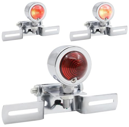YnGia Motorcycle Rear Light Led Small Motorbike Brake Light 12v Universal Running Brake Stop Tail Number Plate Light for Motorbike Dirt Bike Scooter ATV (sliver)
