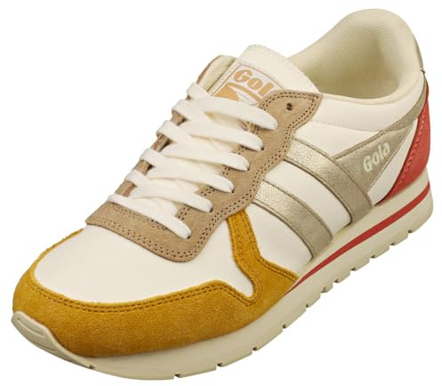 Gola Unisex Daytona Quadrant Sneaker, Off White/Sun/Gold/Clay, 41 EU