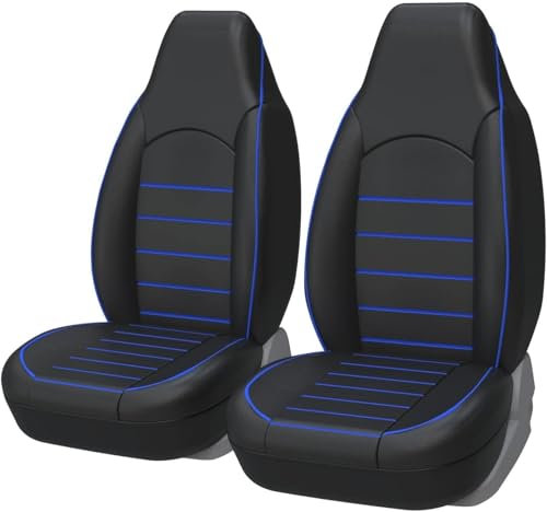 TaoieWkolt für Vw UP, Auto-Sitzbezüge Vordersitze Schwarz Rot | Auto-Schonbezüge Set Vorne für Fahrersitz & Beifahrer | Auto-Sitzbezug Universal,B-Blue line