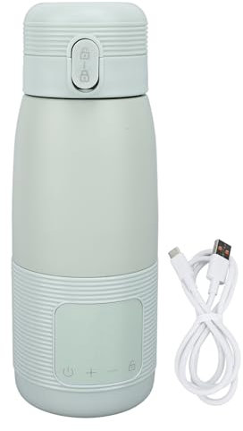 Calentador de Leche Portátil, Calentador de Biberones con Control de Temperatura para Viajar, Taza de Leche para Bebés de Acero Inoxidable con Batería de 4400 MAh, Fácil de