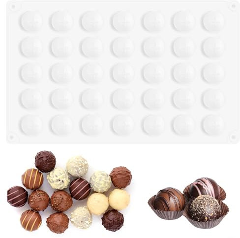 Moule en Silicone Professionnel Demi-Sphère, Moule à Pâtisserie 35 Trous Ø2 cm, Moules à Chocolat et Gelée Réutilisables, Idéal pour Mousse en Dôme, Gâteaux Créatifs et Boules de Chocolat