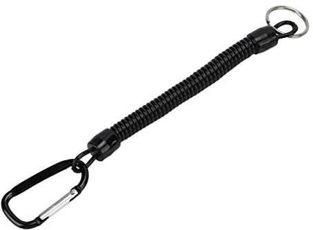 Culnflun Retractable Feder Elastic Seil Security Gear Tool Anti Lost Schlüsselbundfischerei Lanyard für Outdoor -Enthusiasten und Fischerliebhaber aus Kunststoffmaterial (Schwarz)