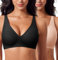 Ganado Damen BH Tiefem V-Ausschnitt Nahtloser BH Ohne Bügel Push Up BHS Bralette Soft Bequem BHS Bügellos Bustier (Schwarz+Beige, L)