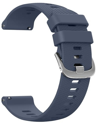 Vancle Bracelets de montre en silicone - 18 mm, 20 mm, 22 mm - Avec boucle classique réglable - Bracelet de rechange sport étanche pour homme et femme (bleu gris, 22 mm)