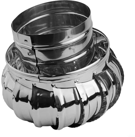 Desiumite Rotierende Kaminhaube aus Edelstahl, Anti-Downdraught Rauchrohrabdeckung mit Entlüftung oben, Spinner für Regen- und Windschutz, passend für die meisten Standard-Schornsteintöpfe (Ø150 mm)
