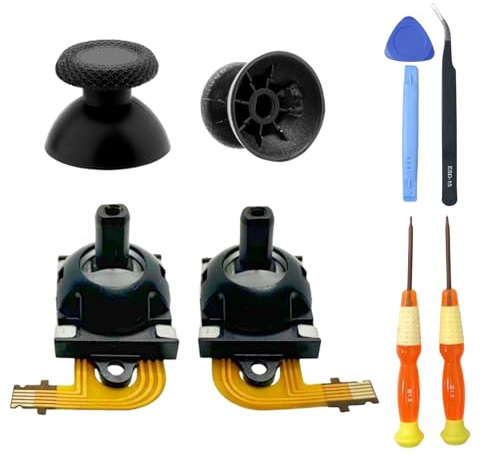 Hzxkqmil Módulo de Joystick Analógico para PlayStation Portal Remote Player | Joysticks de Repuesto Izquierdo/Derecho + 2 Agarre de los Pulgares Accesorios con Kit de Reparación para PS Portal Consola