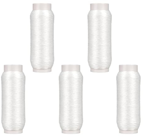 5pz Filo Elastico per Esche da Pesca, Plastica Trasparente Invisibile da Pesca 0,1mm 250m Bobina Filo Elastico per Salmone Storione Pesce Gatto e Spigola