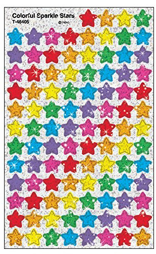 TREND SuperShapes Stickers, Colorful Sparkle Stars, 1/2, Assorted Colors, Pack Of 400