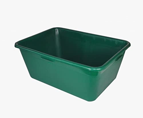 BURI Baignoire en plastique 40 l 57 x 40 x 28 cm - Convient à un usage alimentaire - Bac de chasse - Jardinière de jardin - Mortier - Bassin - Vert - Taille : 40 l