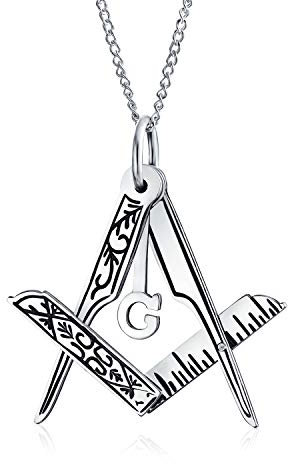 Freimaurer Faltbarer Kompass Anhänger Halskette Für Frauen Oxidiertes .925 Sterlingsilber Mit Kette