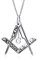 Freimaurer Faltbarer Kompass Anhänger Halskette Für Frauen Oxidiertes .925 Sterlingsilber Mit Kette