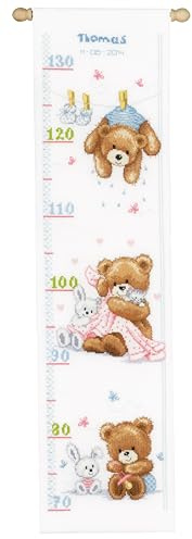 Vervaco Height Chart Lovely Bears Counted Cross Stitch, Multi-Colour