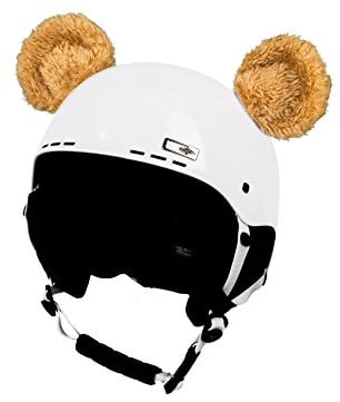 Crazy Ears Helm-Accessoires Biene Teddy Maus Katze. Ski-Ohren geeignet für Skihelm Motorradhelm Fahrradhelm und vieles mehr. Helm Dekoration für Kinder und Erwachsene, CrazyEars:Bären Ohren