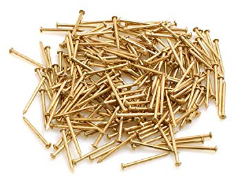 Design61 Rundkopfstifte Nägel Nagel 2,5 x 50 mm Eisen vermessingt 100 Stück